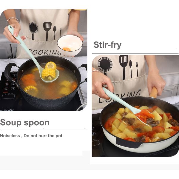 12pcs Kitchen Appliances Cooking Set with Non-stick and Durable Silicone Utensils