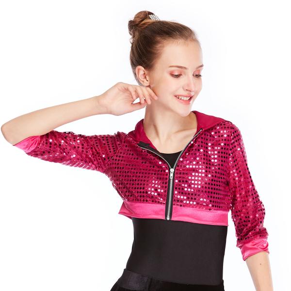 Sequins Hoodies Hip Hop Dance Costumes Jacket Street Dance Costumes Performance Competition Sport Jacket Dresses