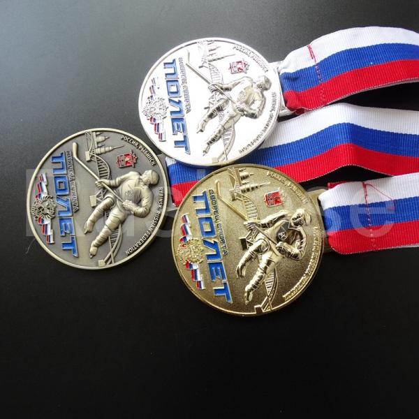 Russian curling sports event winner medal, gold silver bronze curling sports medal custom