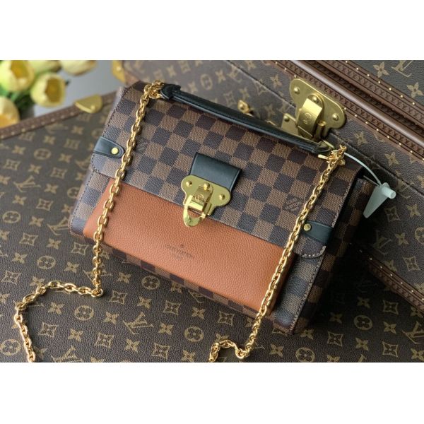 M40108 M40109 M401130 M40312 Damier Ebene Carvas And Soft Cowhide With Unique Design Chain Cross-Body Bag