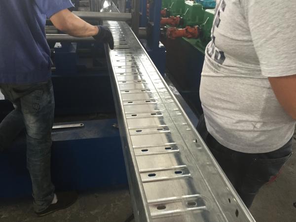 ISO Certification Cable Tray Roll Forming Machine 20 Roller Stations Chain Dirve