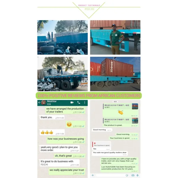 Feichi 3 Axle Dump Tipping Semi Truck Trailer Heavy Duty Trailer 60 Ton Hydraulic High Hurdle End Rear Tipper Dump Semi Trailer