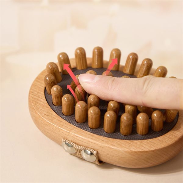 Massage Area Full-body Wooden Body Meridian Massage Brush Gua Sha Massager Comb With Air Bag for Scalp Massage Comb