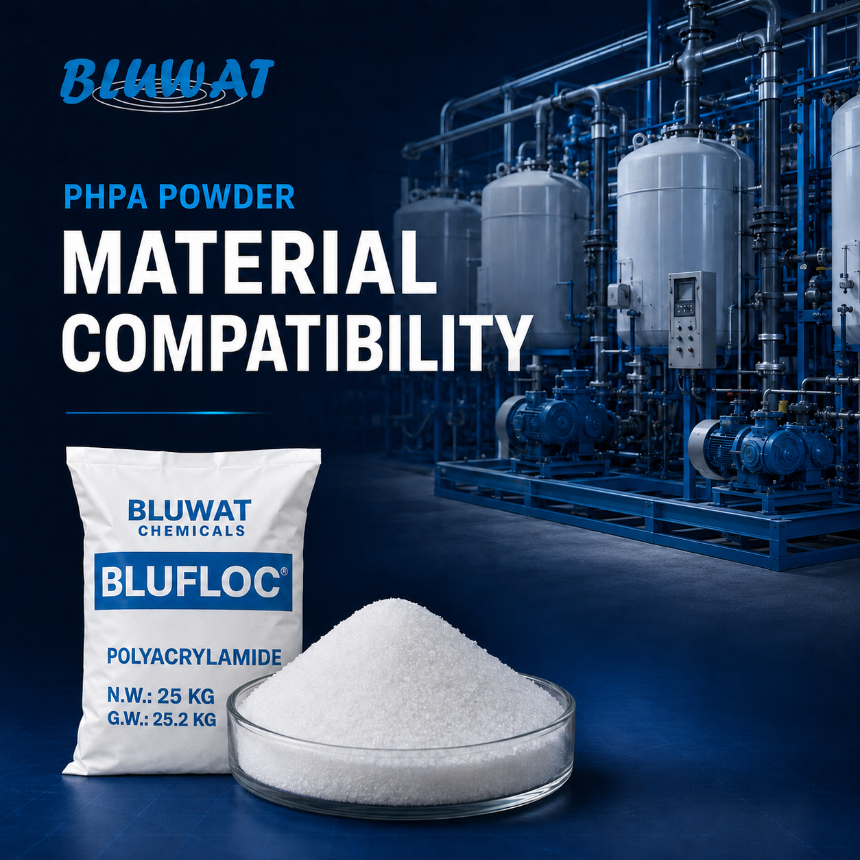 PHPA Powder Make-Up System Material Selection and Metal Avoidance