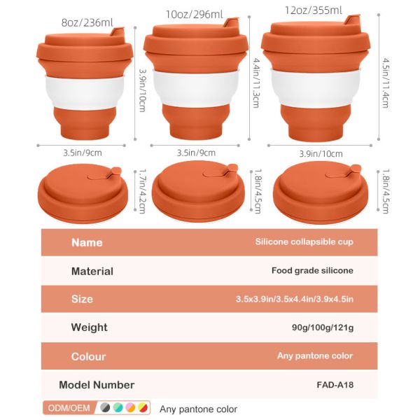 8 унций 10 унций 12 унций Силиконовая бутылка с складной водой Нетоксичная