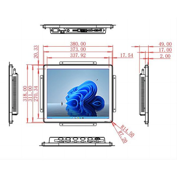 17-Inch Windows Oversized Dashboard for Warehouse Management, Command Centers, Energy Systems, and Healthcare Applications