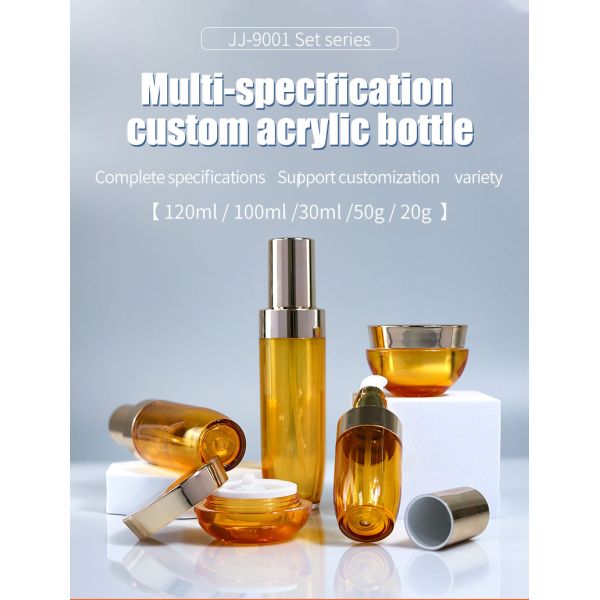 Wholesaler Price Refillable Acrylic Cosmetic Lotion Pump Bottle 150ml Skincare Packaging Cream Jar Essential Water Container