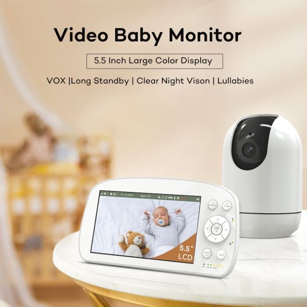 CE ROHS FCC certifié moniteur numérique Full HD bébé avec audio 2.4G télécommande sans fil Pan Tilt