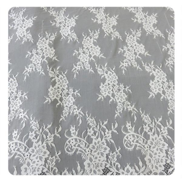 Beautiful white Nylon Eyelash Elastic Lace Trim / Decorative Lace Trim