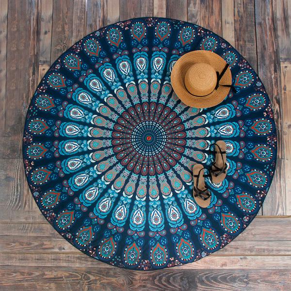 Round Beach Throw Tapestry Hippy Boho Gypsy Cotton Tablecloth Beach Towel