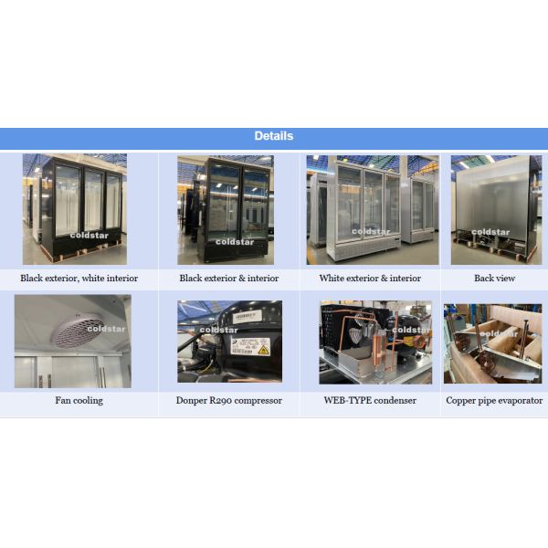 Commercial Triple Glass Freezer 4 Doors Upright Display Refrigerator