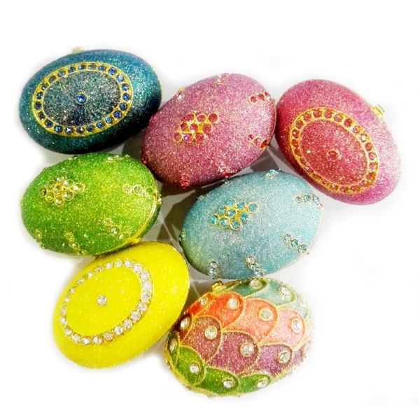 Crystal Easter Faberge Egg Jewelry Box Earrings Russian Trinkets Case Easter Gifts Collectible Figurines Creative Gifts