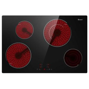 30 Inch Electric Cooktop 220-240V Built-In Ceramic Cooktop Stove Top 4 Burners 6900W