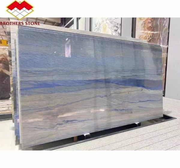 Directly Sell Honed Azul Imperial Slab Blue Sky Quartzite Grand Skylight Marble Tile