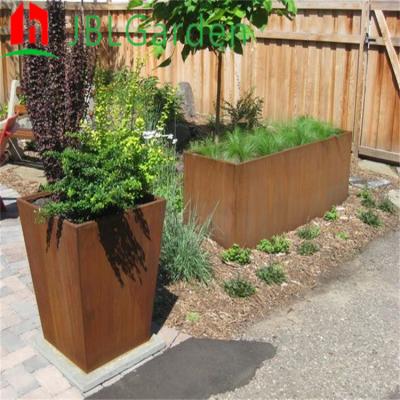 1/6 Potes de flores ao ar livre Corten Cubo de aço caixa de plantação espessura 2 mm Alta resistência
