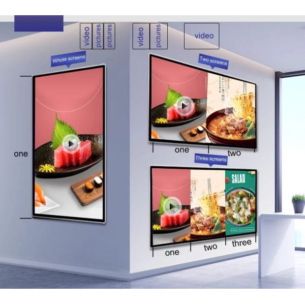 98 Inch Indoor Touch Screen Advertising Displays Wall Mount Advertising Display Board