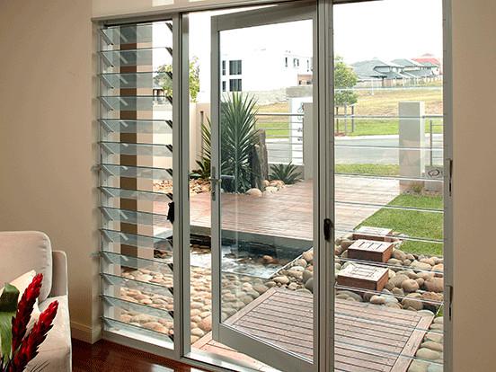 Interior Decorative Aluminum Alloy Hinged Single Doors Inside With Glass Inserts For Small Spaces stainless steel glass