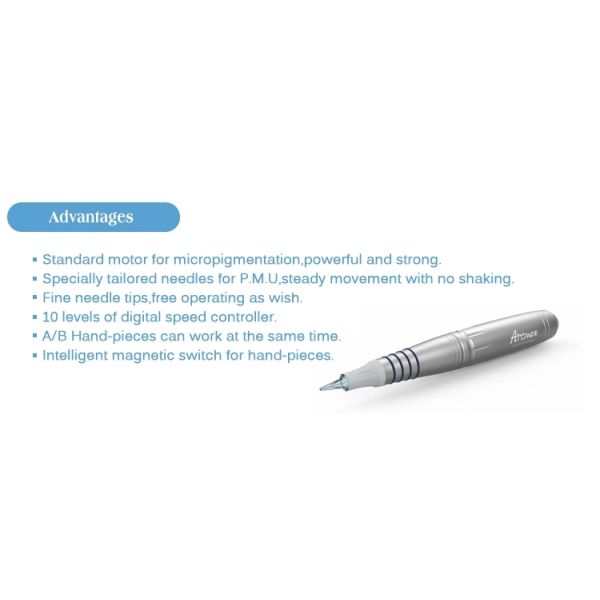 ABS Aluminium Artmex V8 Microneedling Derma Pen PMU and MTS Function Tattoo Machine Kit
