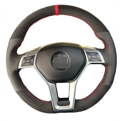 Mercedes Benz C220 C Class E Class E212 E250 E350 A45 AMG W204 W212 C350 Suede Hand Sewing Steering Wheel Cover