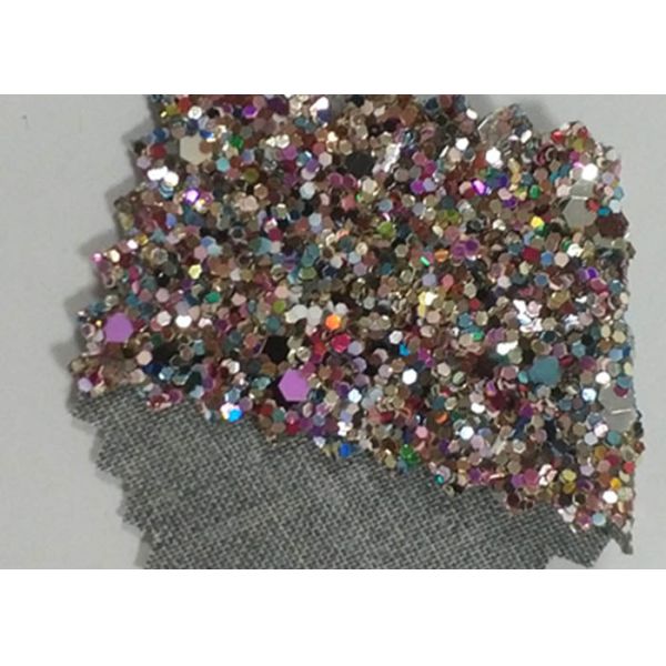 Mixed Color Glitter Cotton Fabric Pu Glitter Leather Fabric For Lady Shoes
