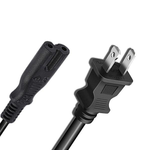 USA 2 Prong Angle Power Supply Cable Cord NEMA 1-15P To IEC320 C7 Figure 8 Connector
