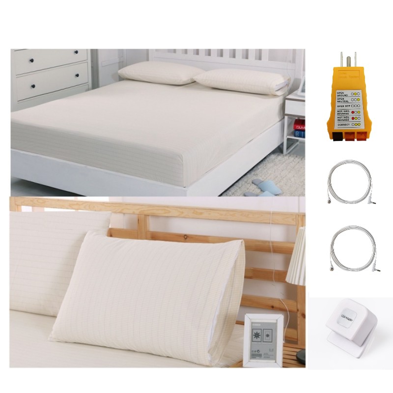 Grounding Pillowcase Silver Fiber 20*30inch Queen King Pillow Cover for Good Sleep with CORD