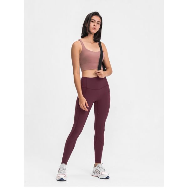 Women Side Phone Pocket 220gsm Workout Leggings Tights No T Line Squatproof Hip Lift