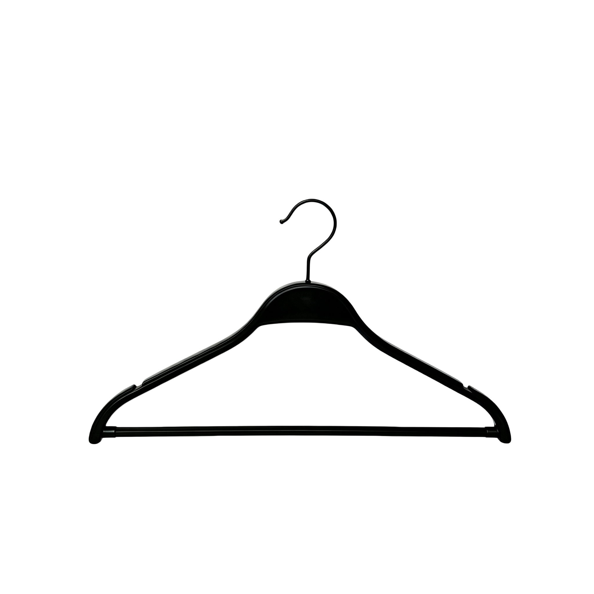 Anti-slip grooved non-marking thickened heavy-duty plastic clothes hanger for hotel and retail display