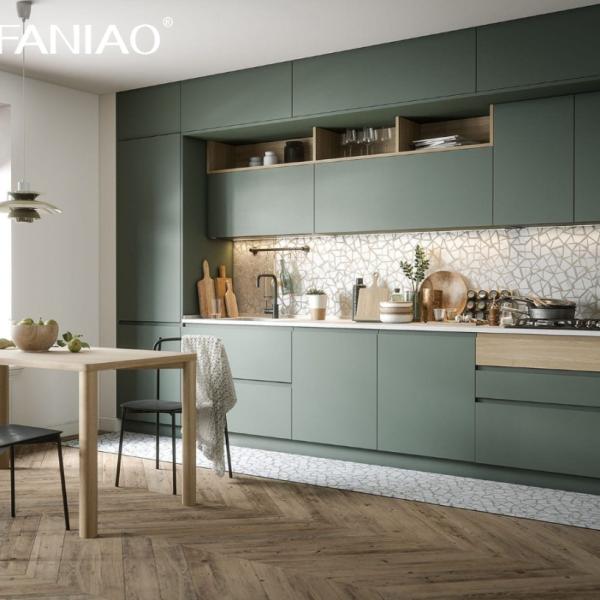 China Fabricante Armazéns de cozinha de placas de madeira compensada Armazéns de cozinha de placas de melamina Modular Armazém de cozinha de MDF