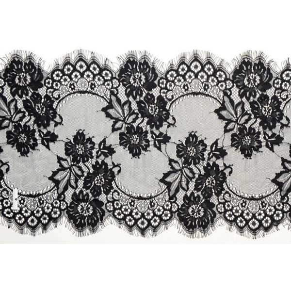 french lace fabric/eyelash lace fabric/black lace/Swiss Voile Chantilly Lace
