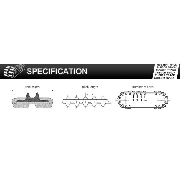 Sturdy Excavator Rubber Track Y260X96X41 for Yanmar B19 Package Gross Weight 120.000kg