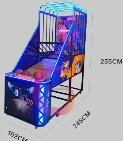 Customized Full Size Kids Coin Operated Basketball Game Electronic Basketball Arcade Machine