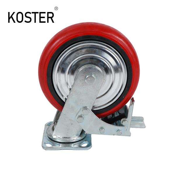 4 Inch/5 Inch/6 Inch/8 Inch Flat Plate Silk Pole Universal Industrial Caster With Brake