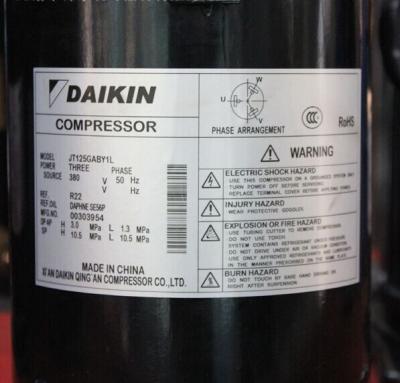 Compressor Rfrigerant JT125BCBY1L do rolo da refrigeração de R22 4hp 50/60Hz 3PH
