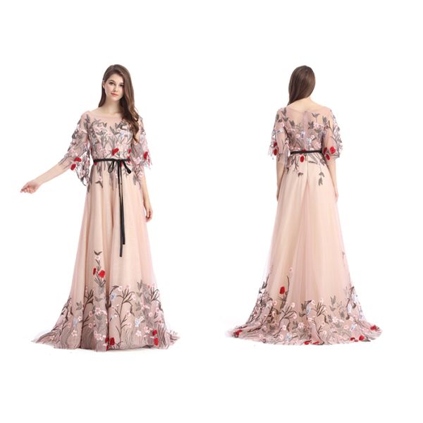 Floor Length Beaded Sexy Prom Dresses , Vintage Sleeveless Ball Gown Prom Dresses