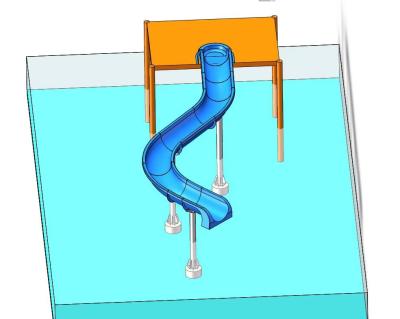 Child Friendly Spiral Big Curve Water Slide Sturdy Structure 1 Year Warranty
