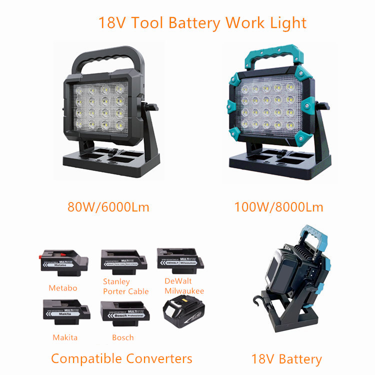 Гибридный рабочий фонарь Makita 18В/240В портативный светодиодный прожектор COB