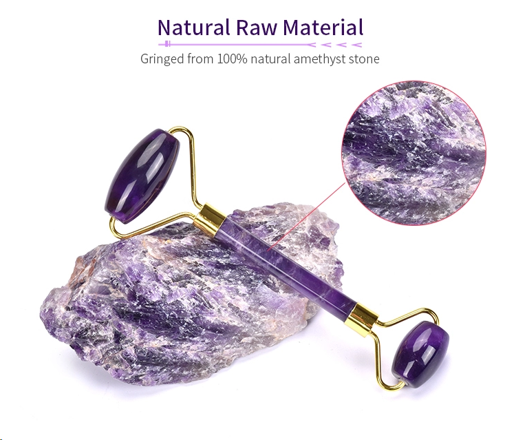 пурпурный ролик Gua Sha нефрита аметиста ролика красоты нефрита 76.7g установил OEM