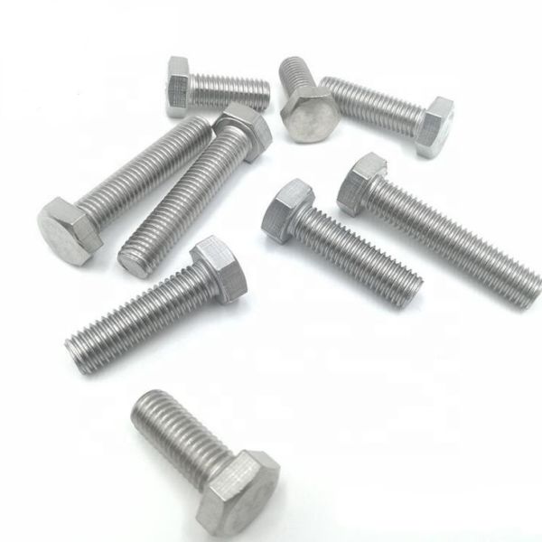 Grade 4.8 DIN933 8x20mm Black Hex Head Bolts Full Threaded Carbon Steel Zinc Plated