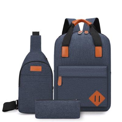 Waterproof Three In One Backpack Nylon Computer Backpack Set With USB