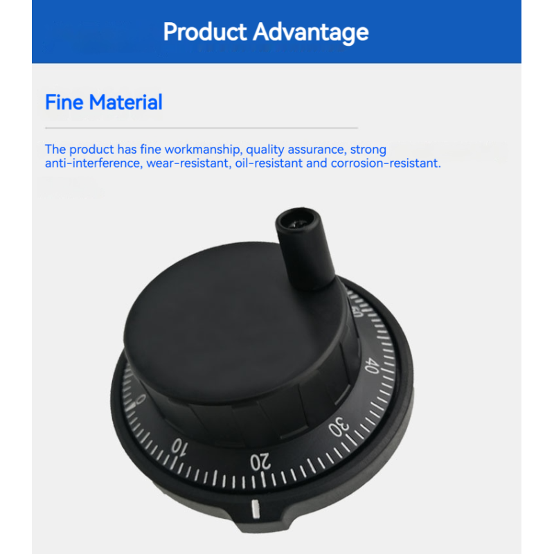 New Hot Selling Handheld 80mm Diameter 100PPR DC5V-24V Manual Pulse Generator Solid Plastic MPG Pendant Handwheel