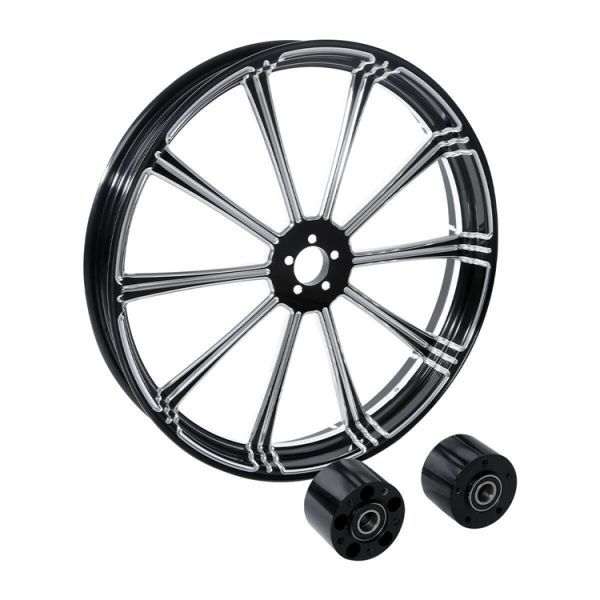 Sample Make Black 23 Inch CNC Aluminum Motorcycle Alloy Wheels for Harley Davidson
