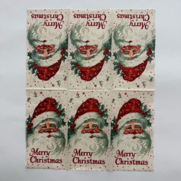 Merry Christmas Printed Paper Napkins 33×40cm Printed Disposable Napkins For Holiday