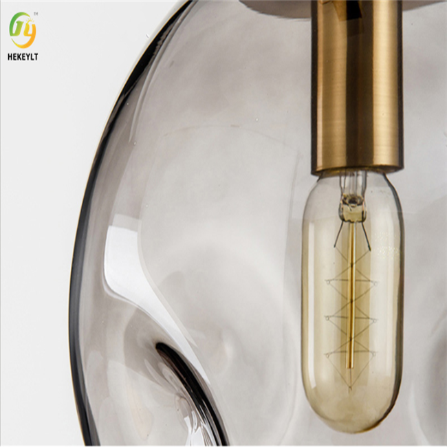 Плакировка утюга глобуса E27 1-Light одиночная и стеклянный шкентель для спальни