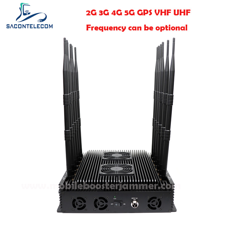 Внутренний 2.4G 5.8G Bluetooth Wi-Fi сигнальный джаммер 12 антенн 80w DCS PCS