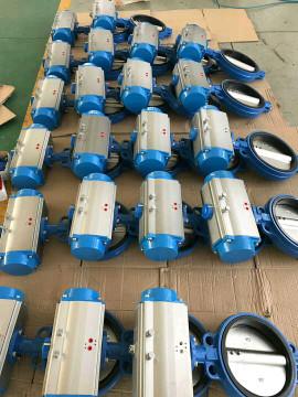 Double Acting Pneumatic Butterfly Valve Ductile Iron Body Wafer Butterfly Valve