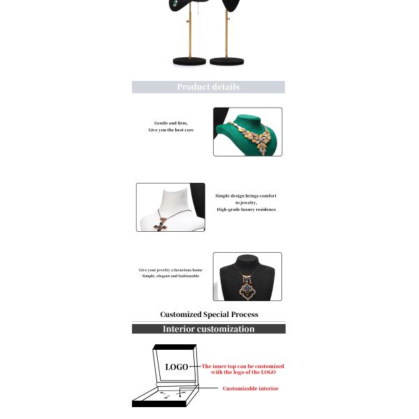 Multi Sizes Soft Velvet Cover Jewelry Display Bust Pendant Exhibition Stand