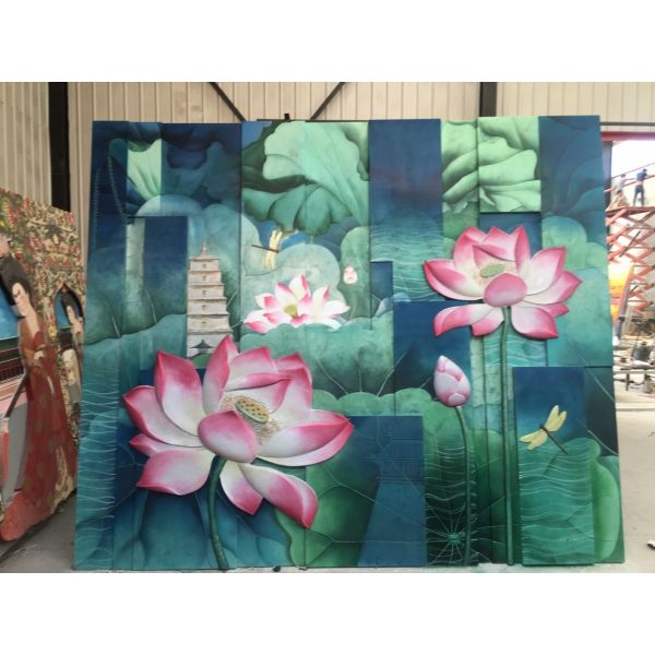 Современная бронзовая скульптура сброса, общественная скульптура стены бронзы украшения