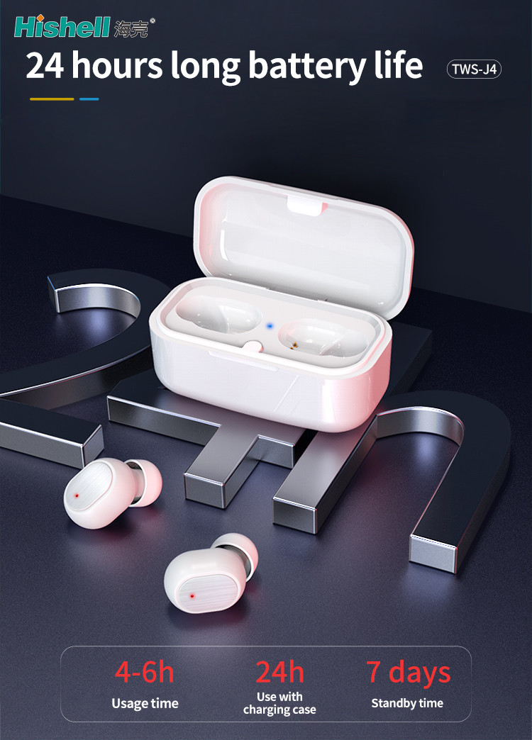 HiFi беспроводная невидимая портативная машинка Bluetooth Earbuds 5,0 40mAh J4
