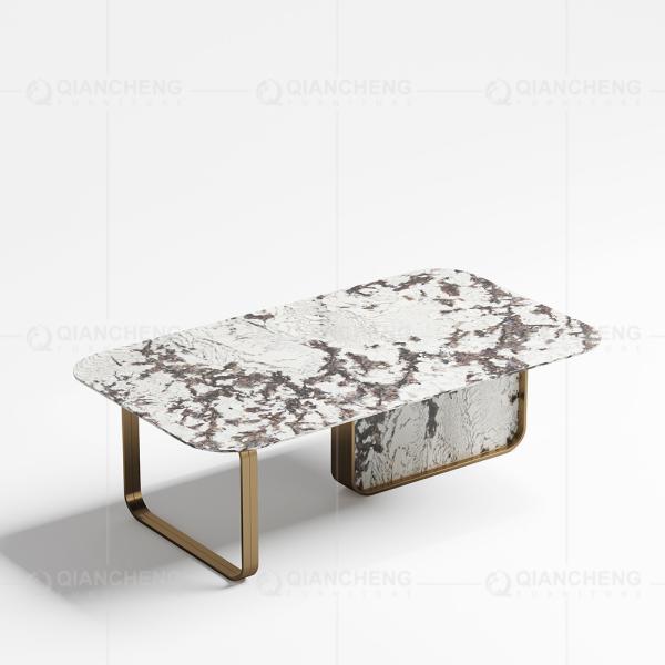 mesa de centro superior de pedra aglomerada mesa de centro de 130x70x45cm SS para a sala de visitas